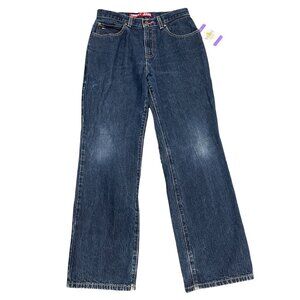 Vintage y2K Tommy Jeans Youth 14 Flare Leg Jeans Dark Wash Flag Logo 100% Cotton